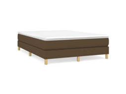Estrutura de Cama com Molas Tecido Castanho Escuro MAISON EXCLUSIVE (140x190 cm)