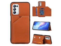 Para Oppo A93 5g Capa Traseira De Pu Tpu Pc À Prova De Choque Com Compartimentos Para Cartões E Suporte E Porta-retratos