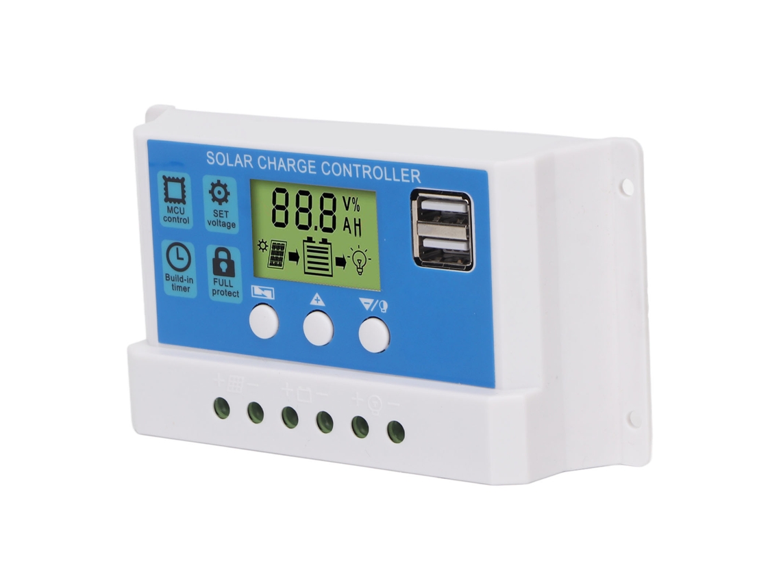 Laxiscreed Controlador De Carga Solar Pwm Com Regulação Inteligente E Ecran Lcd Ajustável