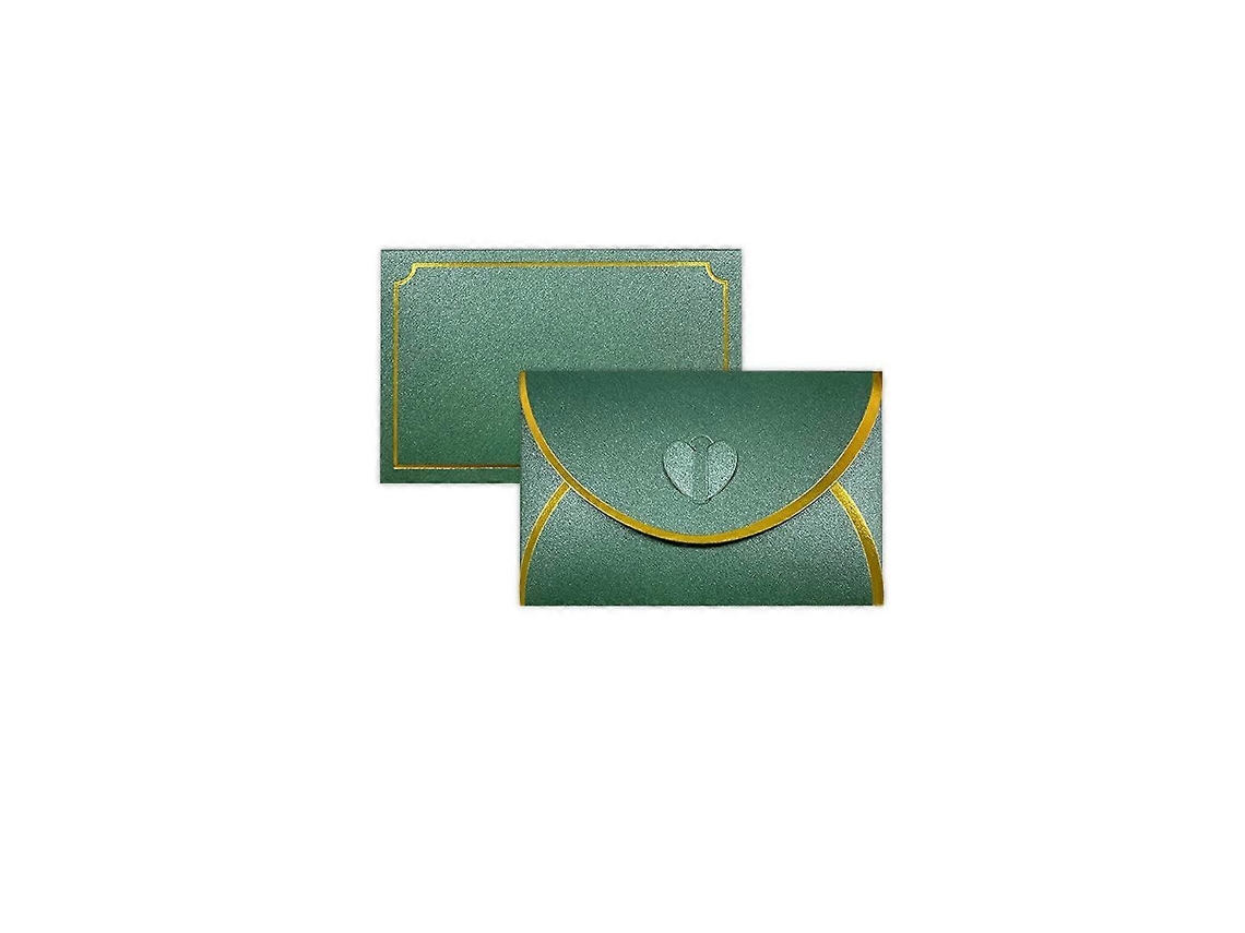 50 Envelopes De Cartão Presente Com Fivela De Amor E Borda Dourada