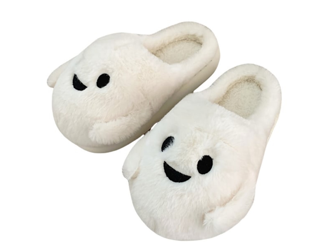 Pantufas de Halloween Femininas com Estampa de Fantasma e Morcego, Tamanhos 36 37 AQUAFORGE