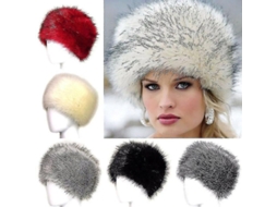 2026 gorro de Invierno para Mulher de Cabelo Falso Fluffy Espesso Quente para Ski e Várias Ocasiões Vinho Tinto