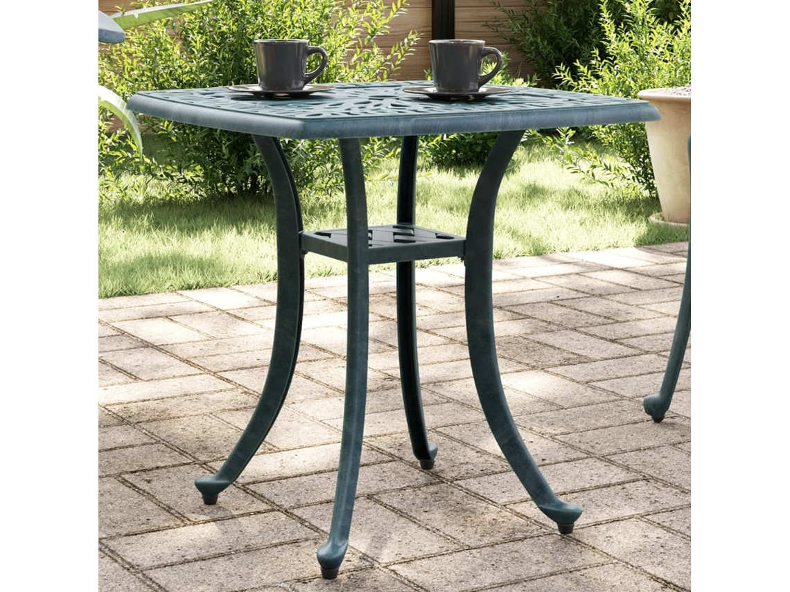 Vidaxl Mesa De Jardim 53x53x53 Cm Alumínio Fundido Verde