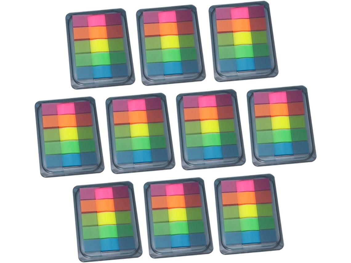 Bloco De Notas Transparente Autoadesivo Fluorescente Com 10 Folhas