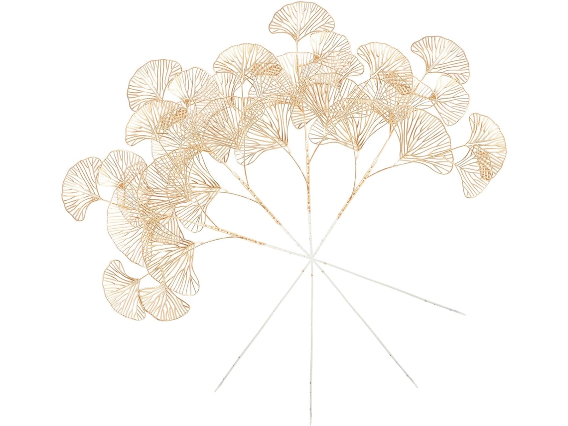 Hastes Artificiais De Folhas De Ginkgo Douradas Homoyoyo, 4 Peças, Galhos Decorativos Em Ferro E Folhagem Para