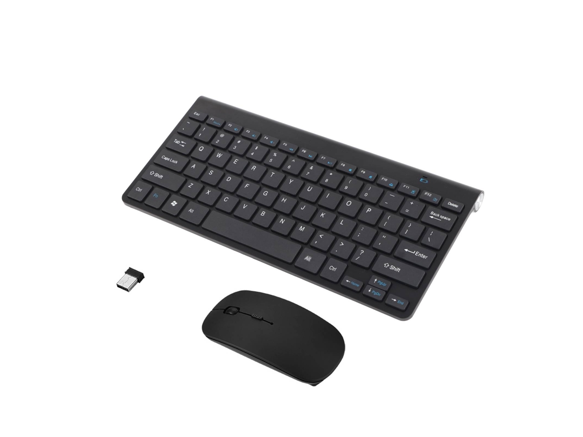Aetheria kit Teclado e Mouse Sem Fio 2.4ghz Slim para Desktop Laptop Preto com Teclas Multimídia