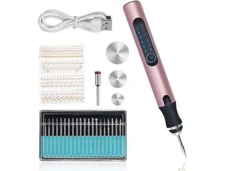 Kit de ferramentas de gravação elétrica recarregável usb, mini caneta de gravação, ferramenta rotativa sem fio para escultura em vidro, 53 SSS