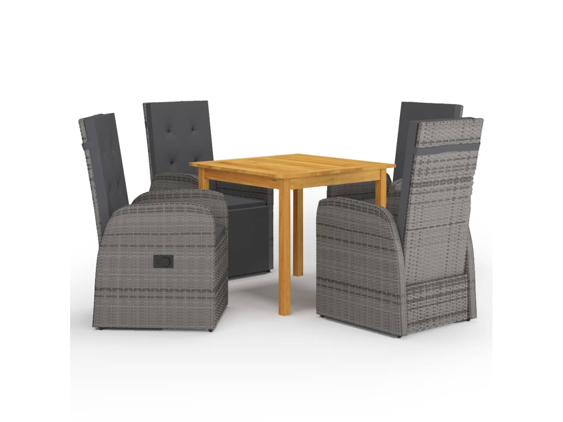 Dining Set, Dining Sets Vidaxl Cinzeto Madeira De Acácia (n/a)