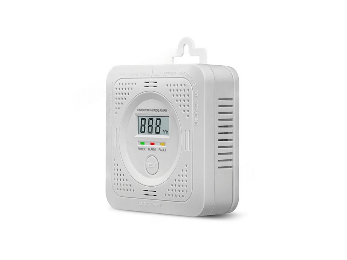 Alarme De Monóxido De Carbono Com Mensagem De Voz, Alertas Sonoros E Visuais Branco