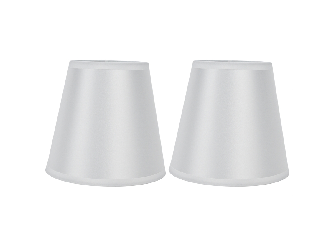 2pcs Abajur de Tecido Clip On para Lâmpada E14 Mesa Parede Lustre Branco Pt10 S/MARCA