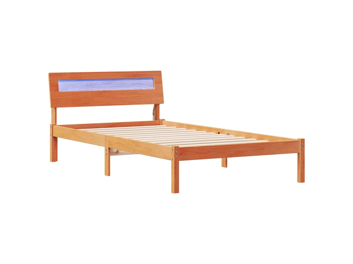 Estrutura da Cama com Cabeceira Marrom Cera 90x190 cm MAISON EXCLUSIVE