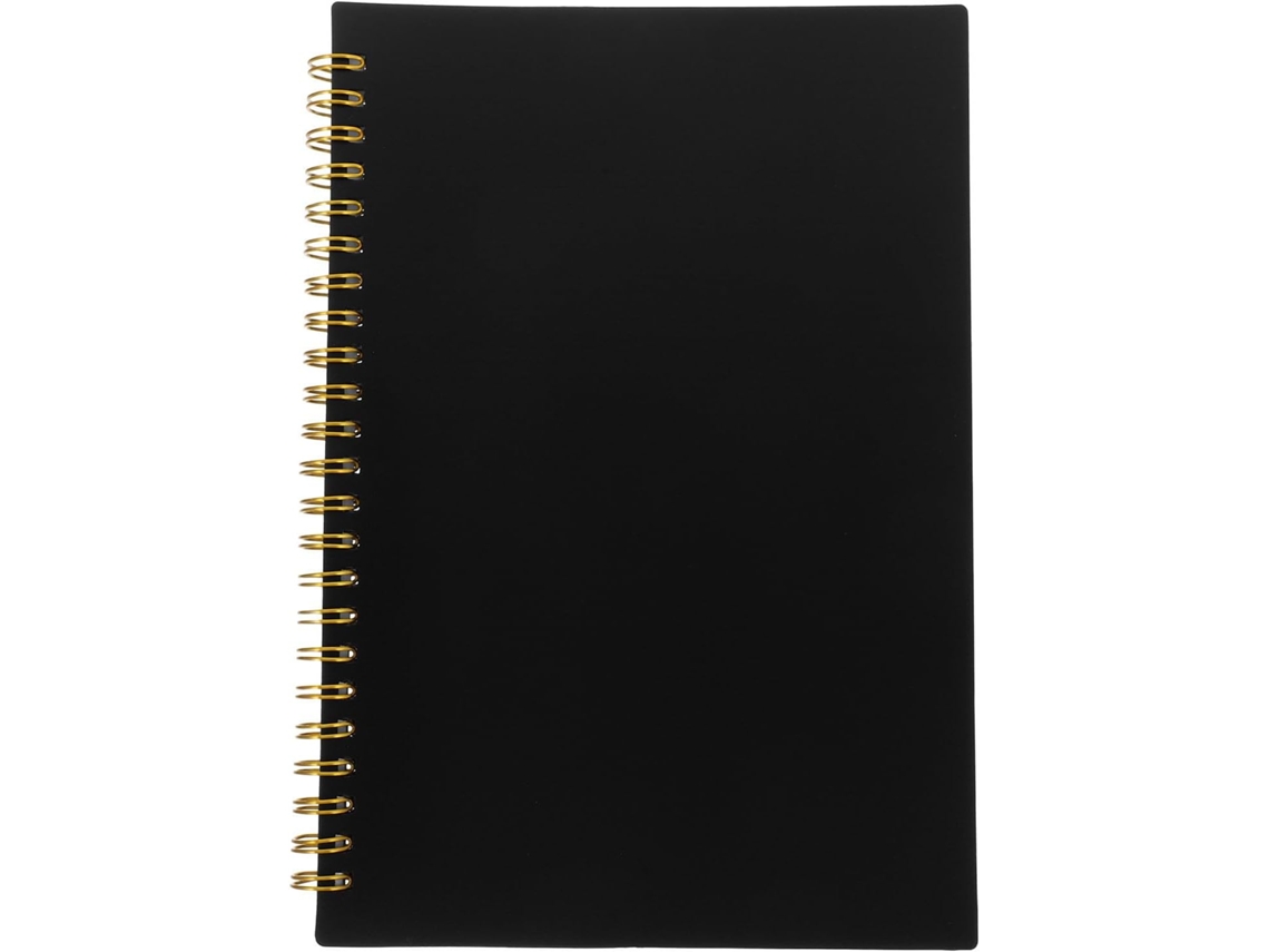 Carnet De Comptabilité À Pages Blanches Com Linhas Horizontais Couverture Pp Noire Gestão De Ações Para