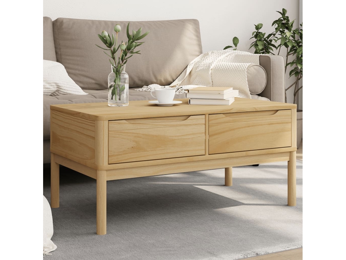 Vidaxl Mesa De Centro Floro 99x55,5x45 Cm Pinho Maciço Castanho Mel