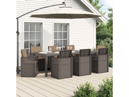 Vidaxl Conjunto De Jantar Para Jardim 9 Unid. Cinza Claro E Taupe Pp