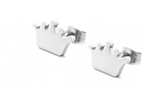 Brincos TWOBROTHERS Crown (Aço - Prateado - 0,9 cm)