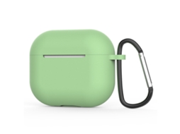 Capa Zruxe Para Apple Airpods 4 Silicone Macio Verde Menta (breloc Metálico, Carregamento Sem Fios)
