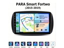 Ecrã 9 Polegadas Android Auto 8 Núcleos 6gb+128gb Rádio Carro Para Smart Fortwo 2015-2019 Wifi Gps Carplay