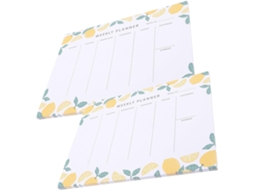 Bloc-notes Hebdomadaire Papier 2pcs Facil À Transporter Para Planificação De Tâches Bureau Et Organization