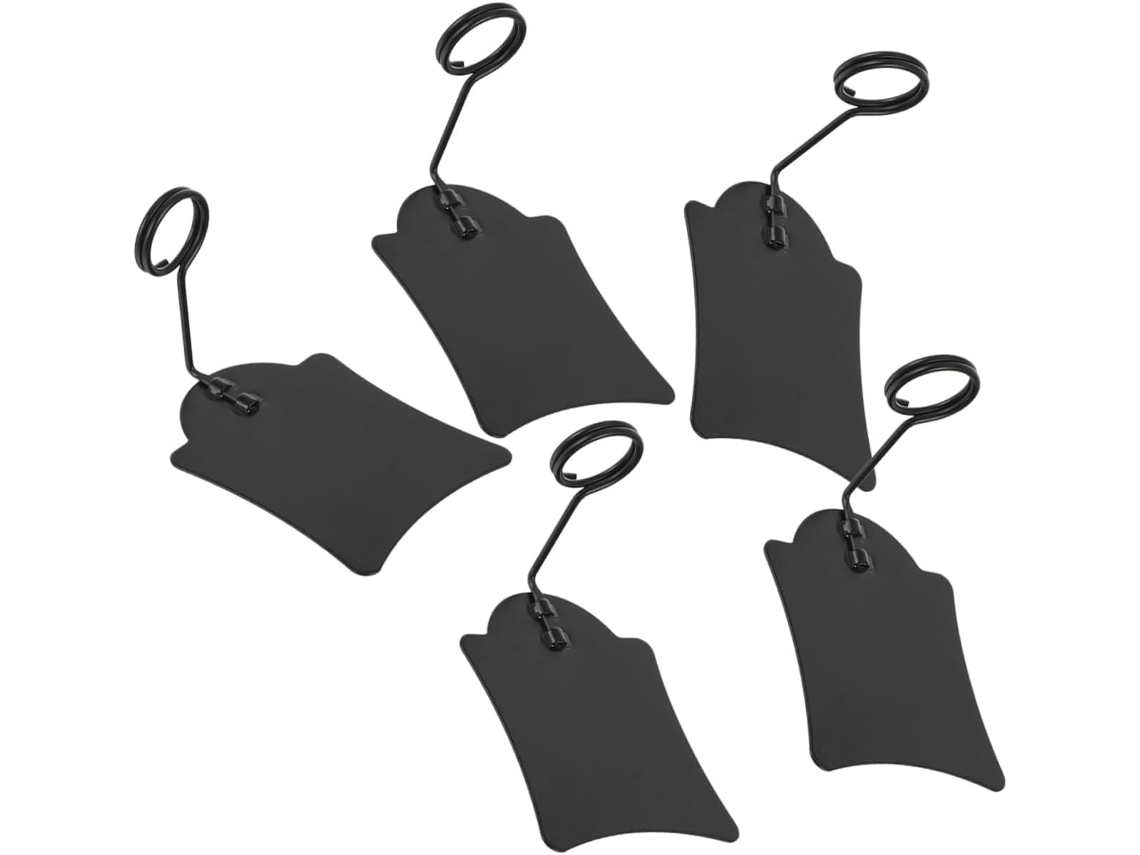 Conjunto de 15 etiquetas de metal com alfinetes, ideias para padarias e supermercados, etiquetas publicitárias.