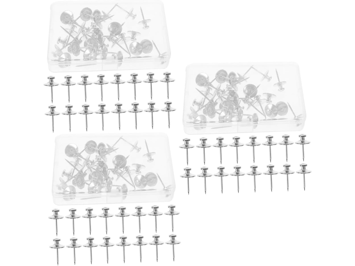 Série 3 Tachinhas De Metal Para Quadro Cortiça, Mapas E Quadros