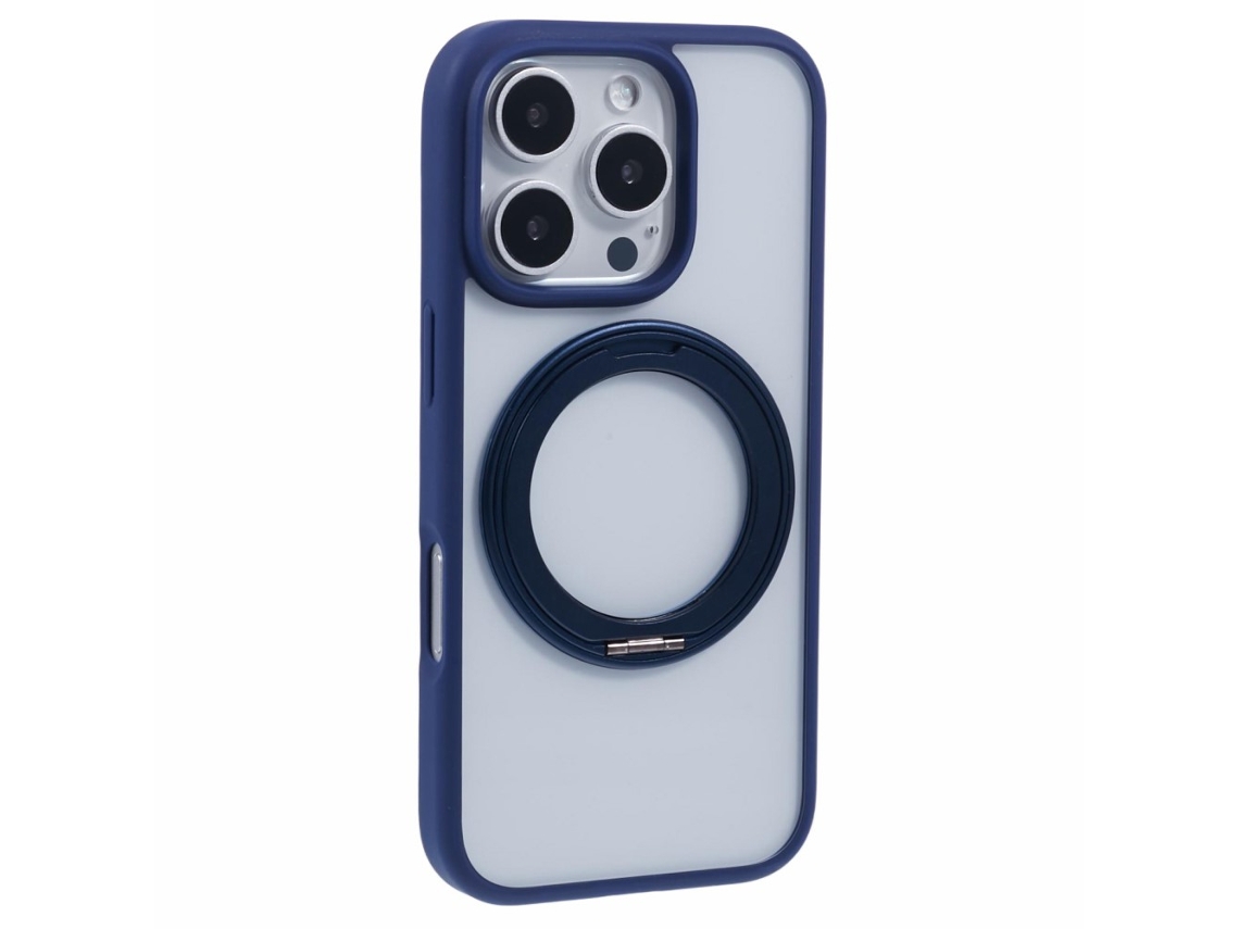 Capa Em Tpu, Com Suporte Para Apple Iphone 16 Pro Max - Azul