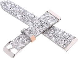 Pulseira De Relógio Prata Com Glitter Para Smartwatch Compatível