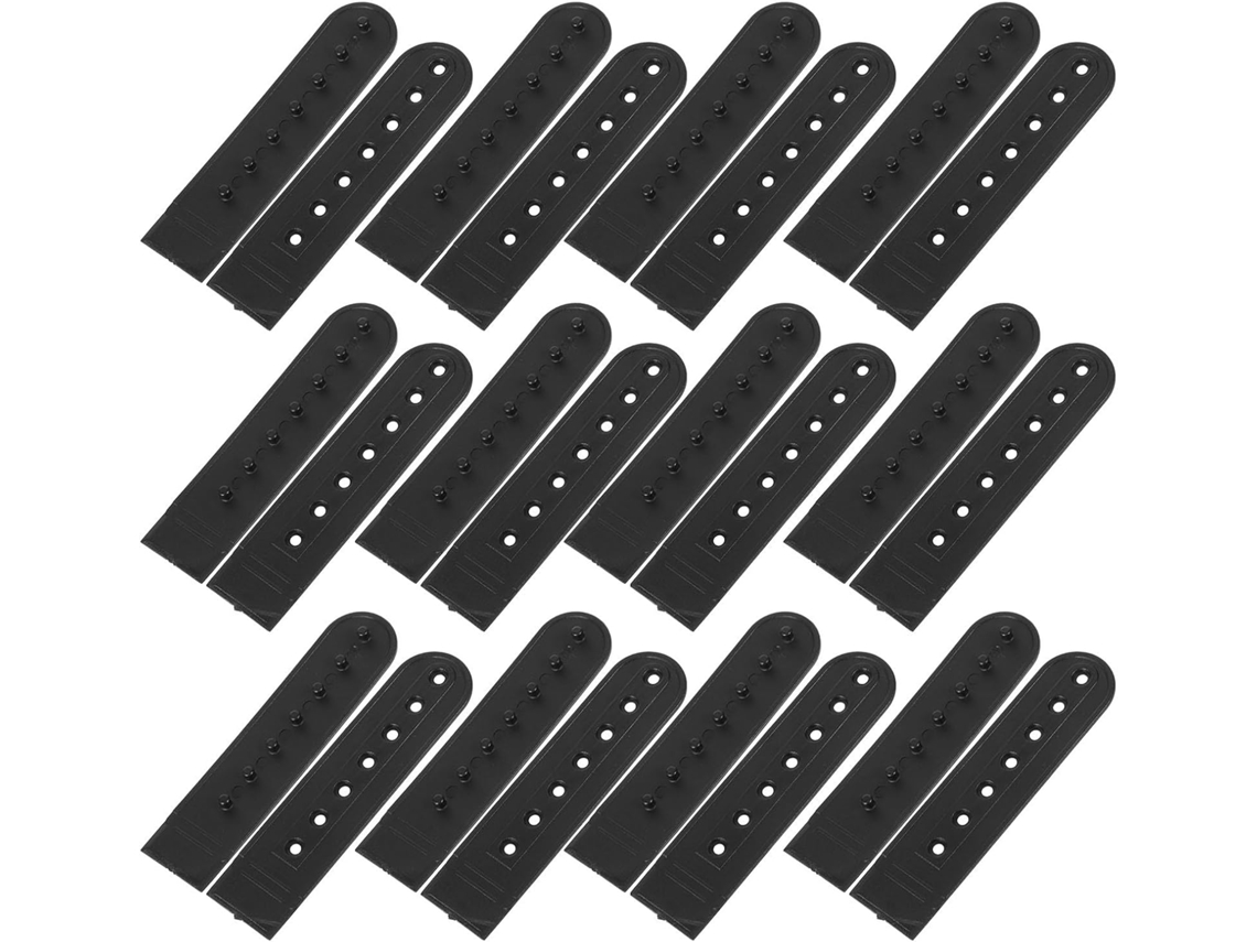 Upkoch Conjunto De 20 Tiras Plástico Pretas Com 7 Furos E Fivela, Ajuste Fácil E Regulável, Ideais Para Reparo De Fechos