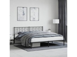 Vidaxl Estrutura De Cama Em Metal Com Cabeceira 180x200 Cm Preto