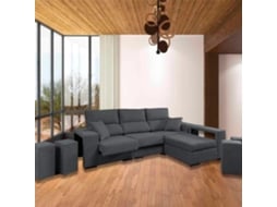 Sofá Chaise Longue Java - Chaise Amovível - Bege (240x170 cm)