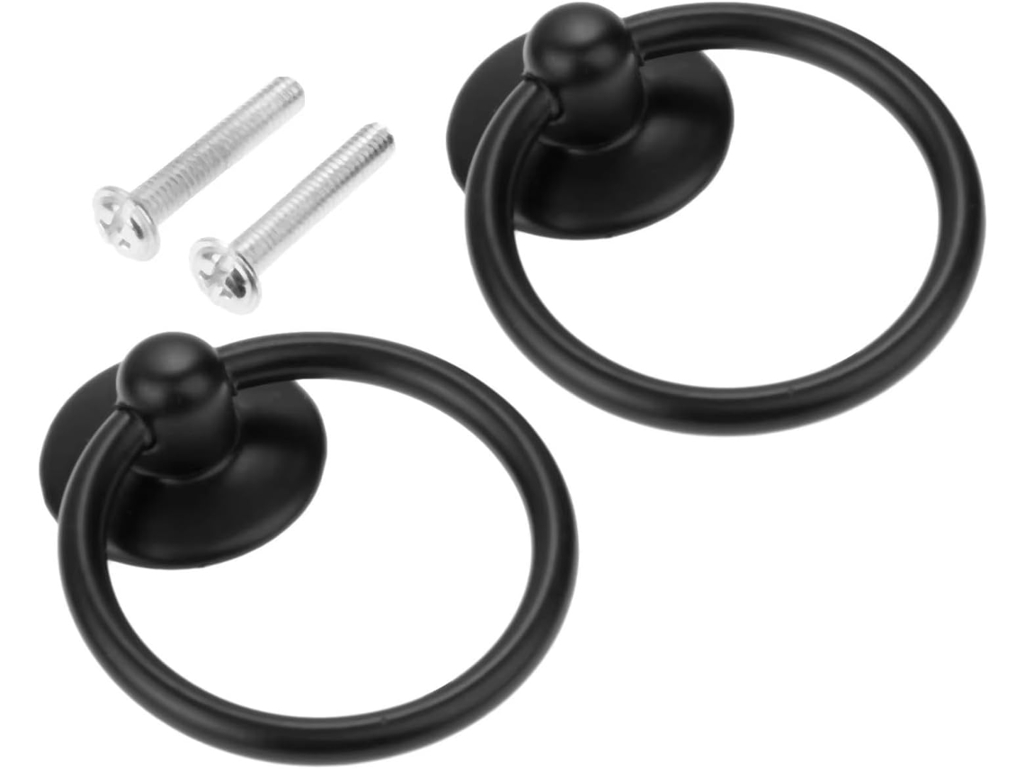 Conjunto De 2 Puxadores Vintage Pretos Para Móveis Cozinha, Gavetas, Guarda Roupas E Portas, Em Metal, 25x 52mm