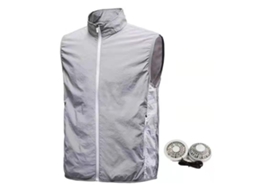 Colete de ar condicionado com 3 velocidades de vento respirável alta potência para homens verão cinza 2XL S/MARCA