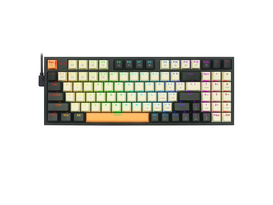 Teclado Mecânico REDRAGON K636Clo-Rgb Kitava 94 Teclas com Numpad Rgb Retroiluminação Interruptor Vermelho Eua Layout
