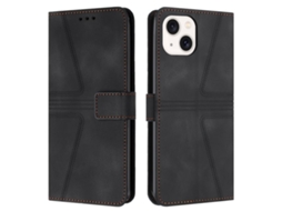 Capa De Couro Para Iphone 14 Plus - Triangular - Cor Sólida