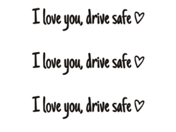 Pack 3 Autocolantes "amo te, Conduz Seguro" Retrovisor. Coração Vinil Janela. Acessório Carro Presente. CHARM