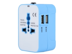 Adaptador de Viagem LAXISCREED com Dual Usb Azul