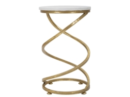 Mesa De Centro Mf533, Mármore, Ouro, 27,5x27,5x47,5 Cm, Epikasa