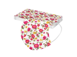 HEXINYIGJLY Máscaras de Segurança Descartáveis com Tripla Proteção e À Prova de Vento, embalagem de 10 unidades Estampado Floral
