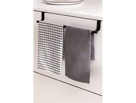 SKLUM Suporte Extensível para Toalhas de Cozinha Olvena Aço Inoxidável Preto