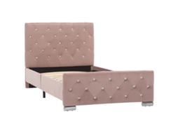 Estrutura de Cama 90x200 Cm Veludo Rosa MAISON EXCLUSIVE