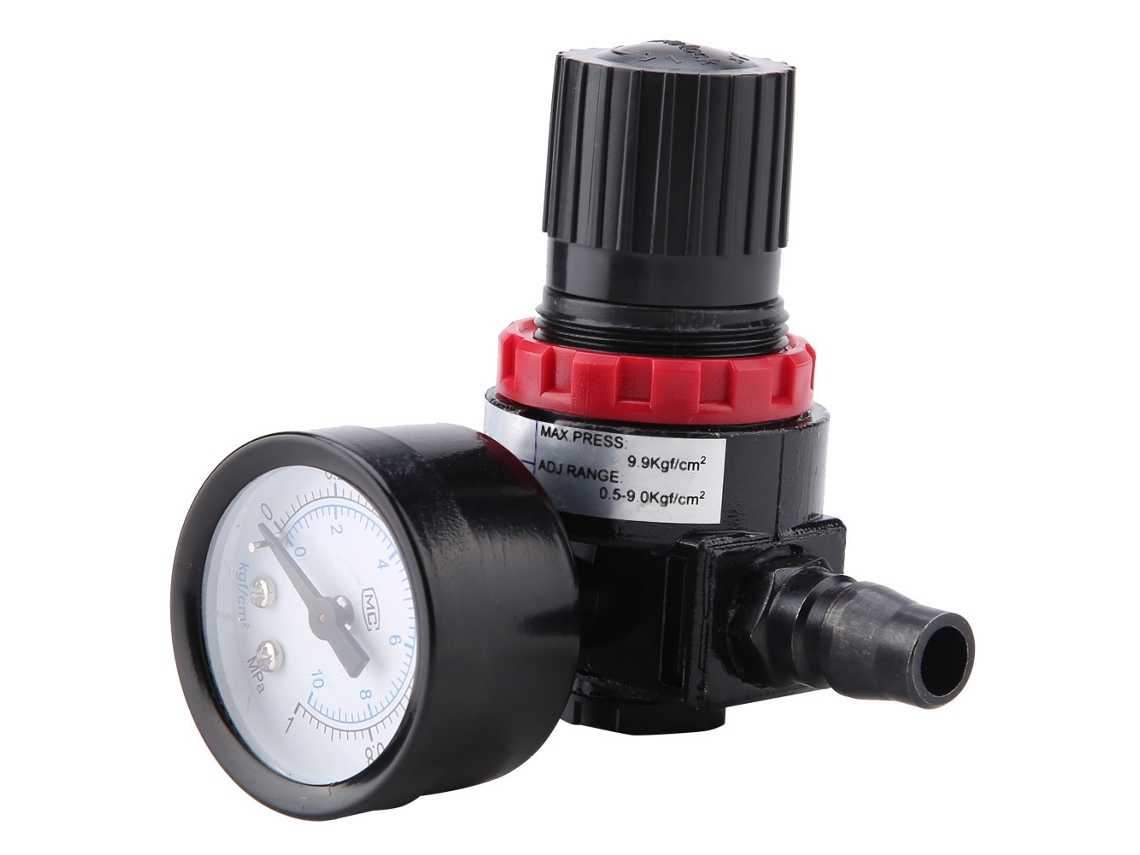 Regulador de pressão com manômetro e válvula de manutenção de pressão para compressor pneumático de controle de ar