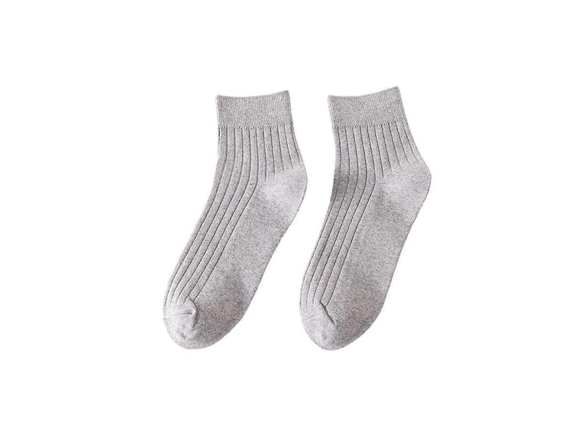 Meias De Algodão Para Homem, Cano Médio, Listras, Antideslizantes, Transpiraveis, Sem Odor, Elásticas De Alta Qualidade Gris Claro