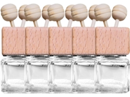 Difusor De Aromas Para Carro Em Vidro E Madeira, 10ml, Com Clipe.