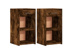 Bedside Cabinet, Bedside Cabinets Vidaxl Marrom Madeira Processada (n/a)