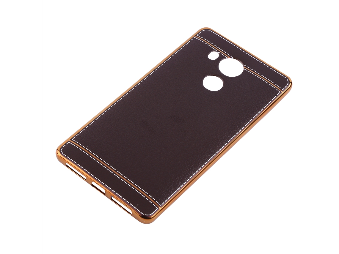 Capa de couro para Huawei Mate8 com padrão de lichia