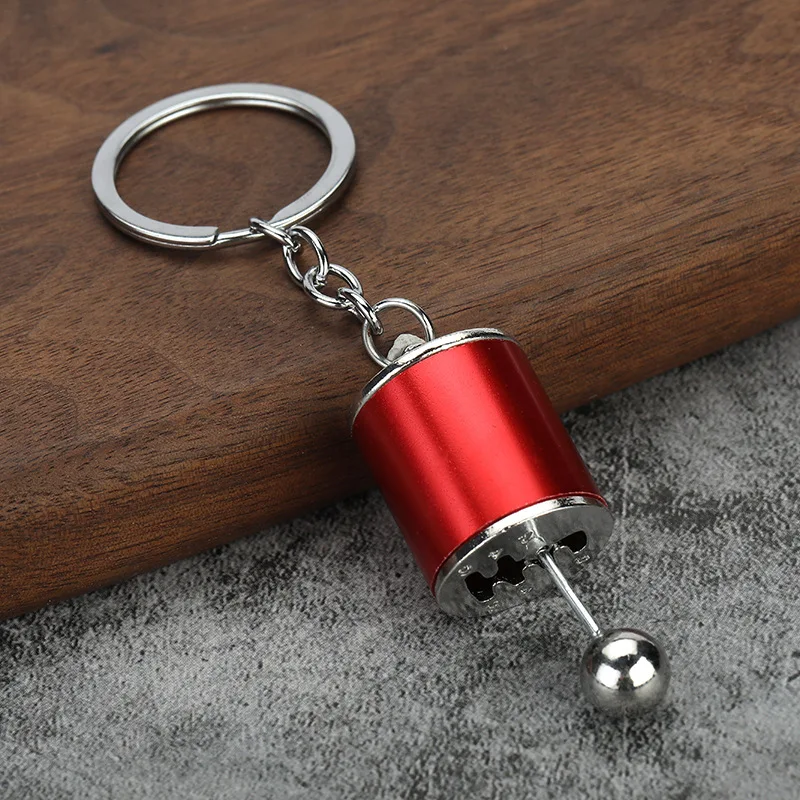 Chaveiro de Metal Vermelho, em Formato de Alavanca de Câmbio Manual, Brinquedo Antiestresse para Aliviar o Estresse e a Ansiedade. MDUG