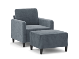 Sofa Chair With Footstool, Sofa Chairs With Footstools Vidaxl Cinzeto Veludo (n/a)