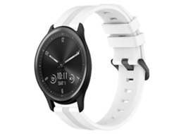 Pulseira De Relógio Lurelia Para Garmin Vivomove Sport 20 Mm Slicone Branco