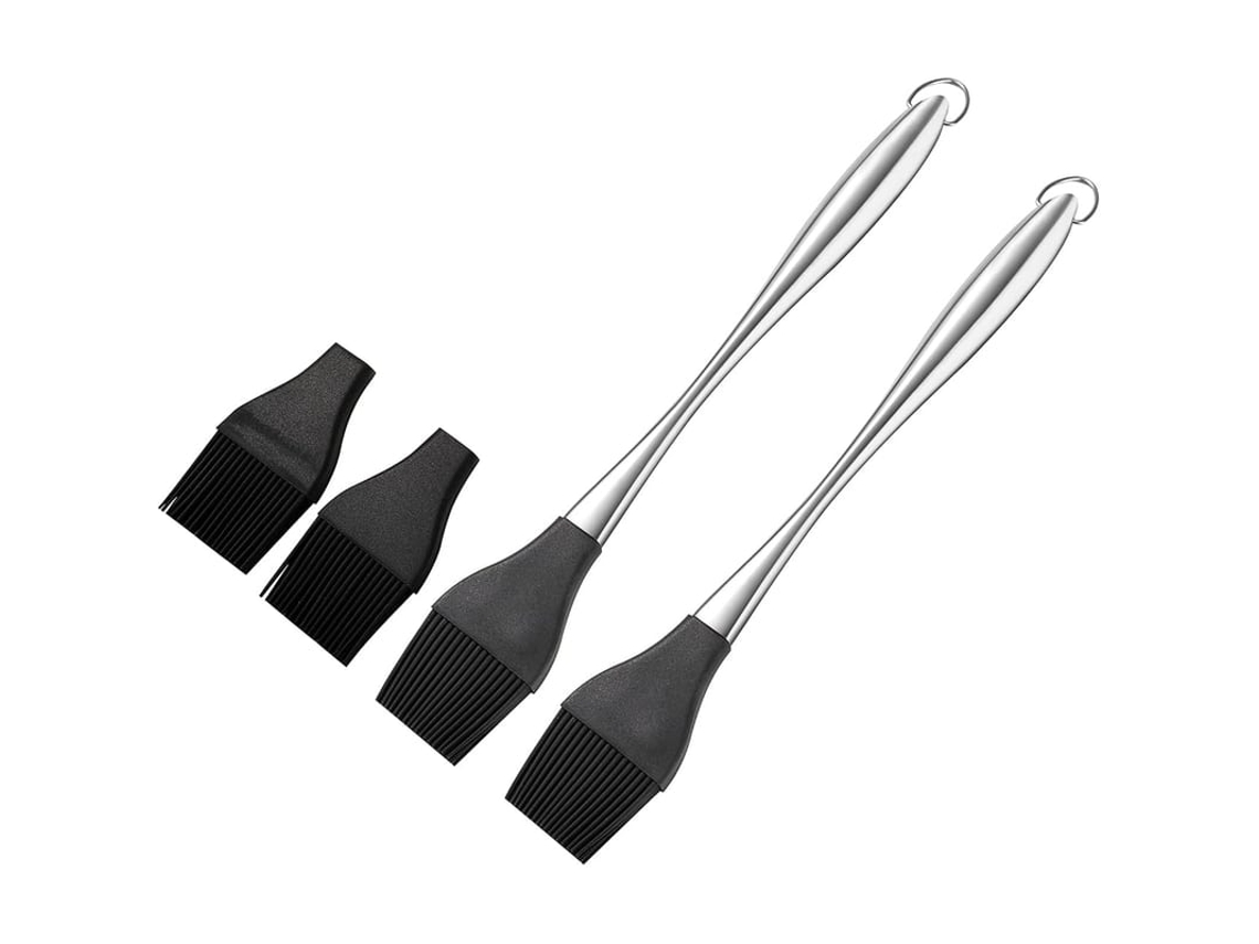 2 Pincéis De Churrasco De Silicone Aço Inoxidável Cerdas De Silicone 11.8 Polegadas 30cm