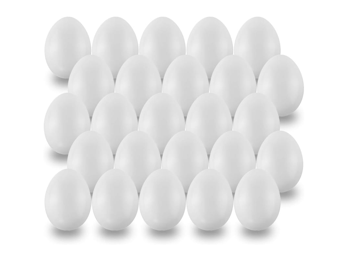 Pacote Com 50 Ovos De Páscoa De Plástico Branco