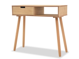 Vidaxl Mesa Consola De Pinho Maciço 80x30x72 Cm Castanho